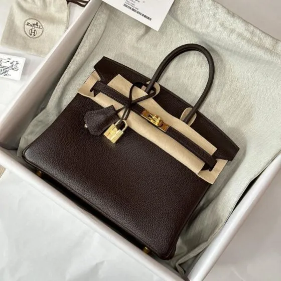 Hermes Birkin 25 Chocolate Togo 25cm everyday — 1:1 Replica