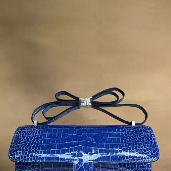 Hermes Constance 26 Electric blue crocodile 26 shoulder — Top Quality Replica