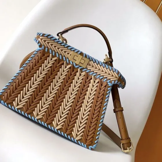 Fendi Peekaboo Brown 33x22x14cm shoulder bag Premium Replica
