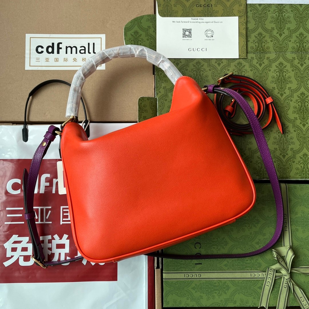 Gucci Orange leather with purple strap shoulder everyday