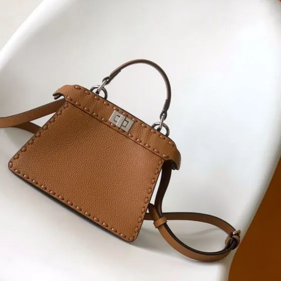 Fendi Peekaboo Brown 33x22x14cm shoulder bag Premium Replica