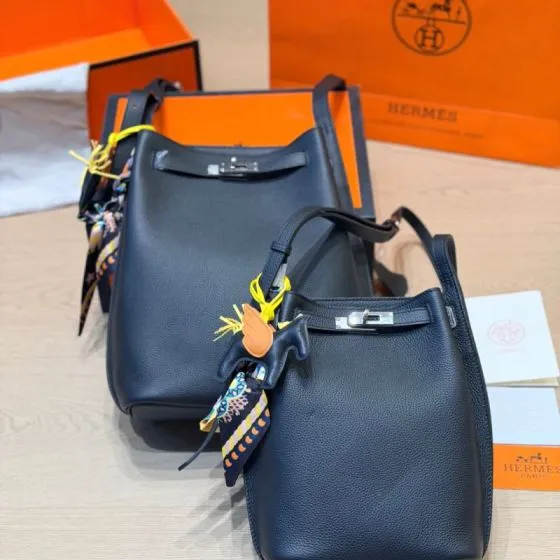 Hermes So Kelly Black leather shoulder Top Quality Replica