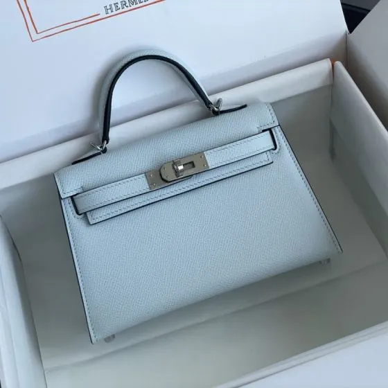 Hermes Mini Kelly II White mini evening Premium Replica