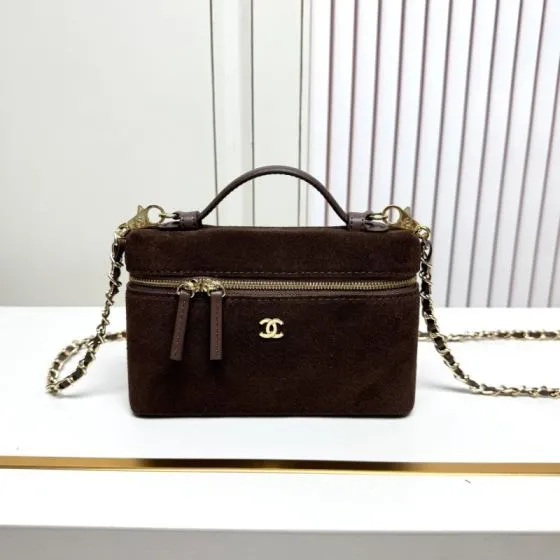 Chanel Brown suede crossbody AAA Quality Replica