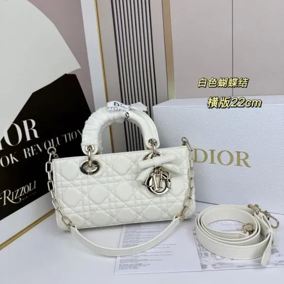 Dior Lady D-Joy White 22cm shoulder AAA Quality Replica