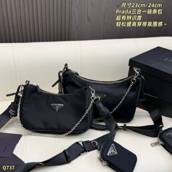 Prada Re-Edition 2005 Nylon black 23cm 24cm crossbody Top Quality Replica
