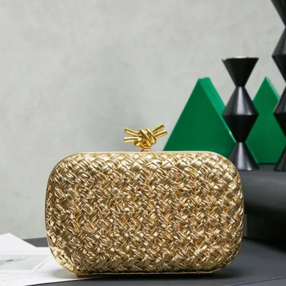 Bottega Veneta Gold shoulder bag Premium Replica