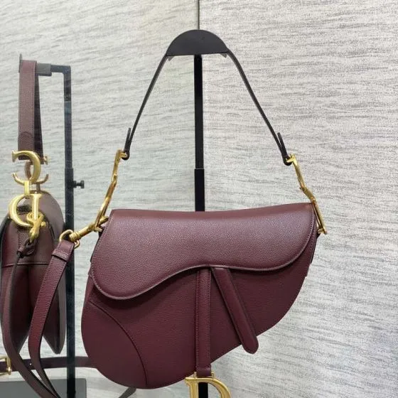 Dior Saddle Burgundy crossbody Premium Replica