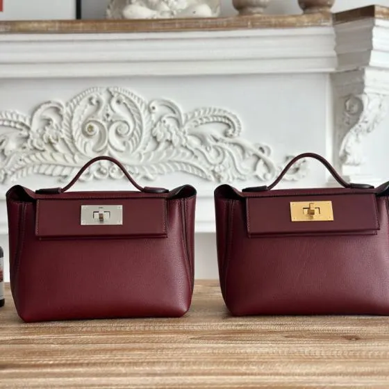Hermes Kelly 2424 Burgundy mini shoulder Premium Replica