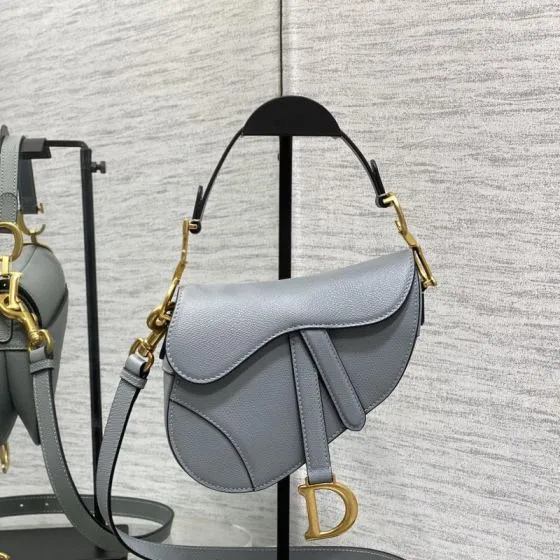 Dior Saddle Light Grey shoulder 1 1 Replica