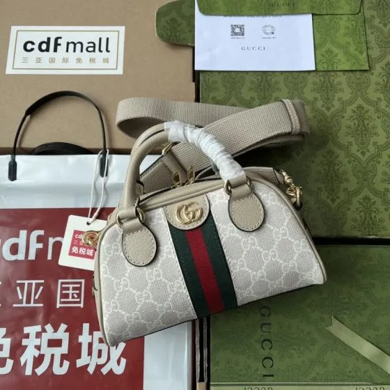 Gucci Beige White GG canvas crossbody Top Quality Replica