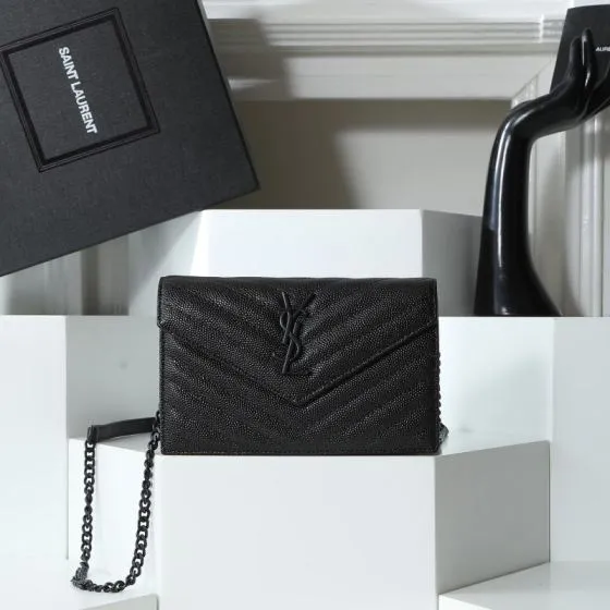 Saint Laurent Envelope Black 20 17 6cm crossbody — 1:1 Replica