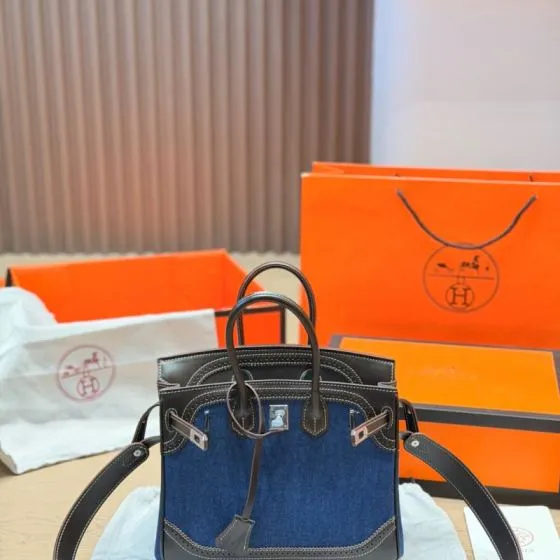 Hermes Birkin Ebony and denim everyday — AAA Quality Replica