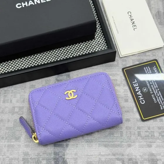 Chanel Purple caviar leather everyday Top Quality Replica