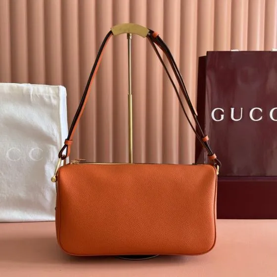 Gucci Half Horsebit Orange leather shoulder 1 1 Replica