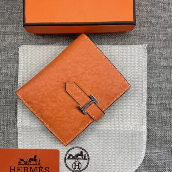 Hermes Bearn Orange wallet — Premium Replica