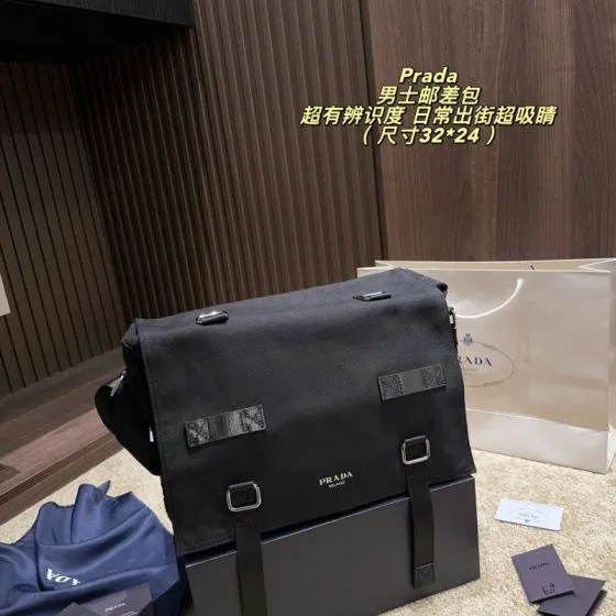 Prada Black canvas 32 24cm crossbody AAA Quality Replica