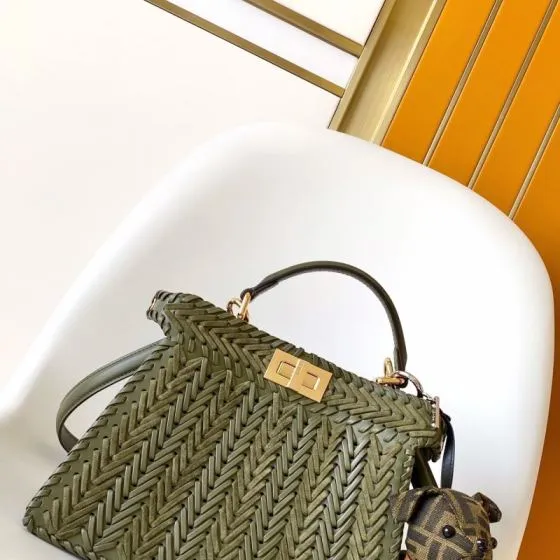 Fendi Peekaboo Green 33x22x14cm shoulder bag AAA Quality Replica