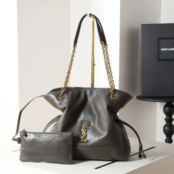 Saint Laurent Jamie 4 3 Dark gray leather with gold hardware large shoulder — AAA Quality Replica