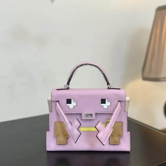 Hermes Mosaic Doll Pink crossbody Top Quality Replica