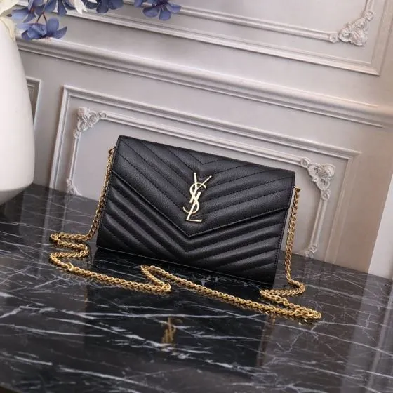 Saint Laurent Envelope Black 22x15x6cm crossbody — Top Quality Replica