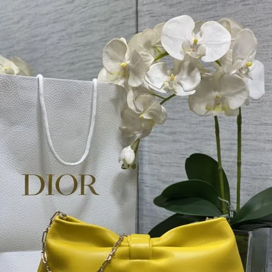 Dior Yellow leather shoulder 1 1 Replica