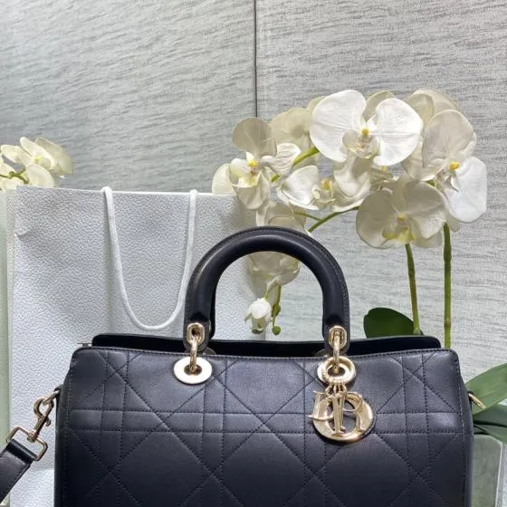Dior Lady Black shoulder Top Quality Replica