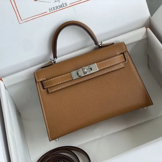 Hermes Kelly Brown mini crossbody AAA Quality Replica