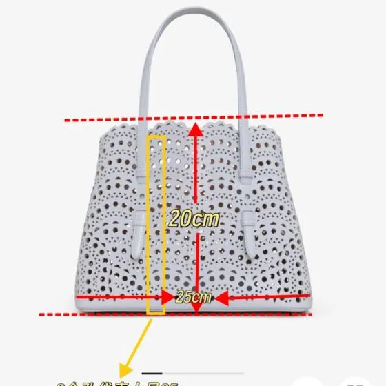 Ala a Mina 25 White perforated leather 25cm tote Top Quality Replica