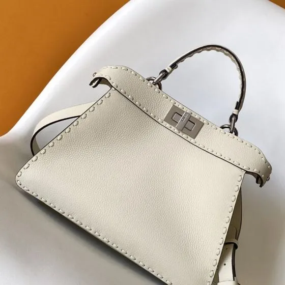 Fendi Peekaboo White 33x22x14cm shoulder bag AAA Quality Replica