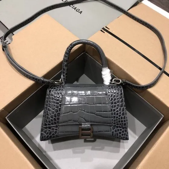 Balenciaga Hourglass Grey 23x14x10cm shoulder bag 1 1 Replica