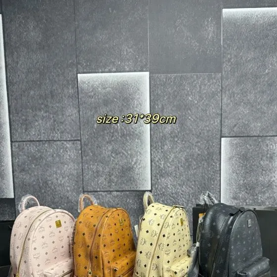 MCM Stark Black Visetos 31 39cm backpack Top Quality Replica