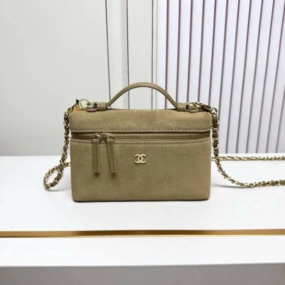 Chanel Beige suede crossbody AAA Quality Replica