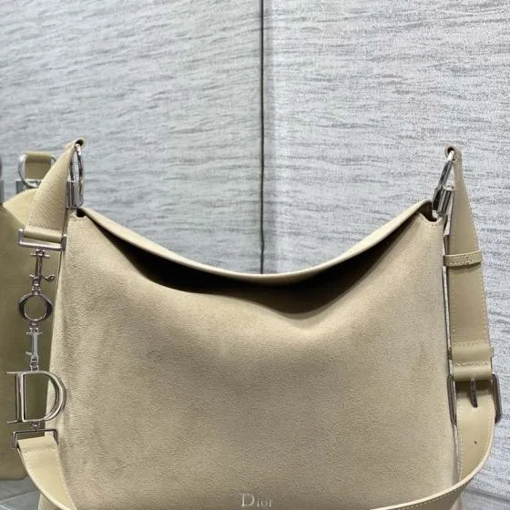 Dior Beige suede shoulder 1 1 Replica