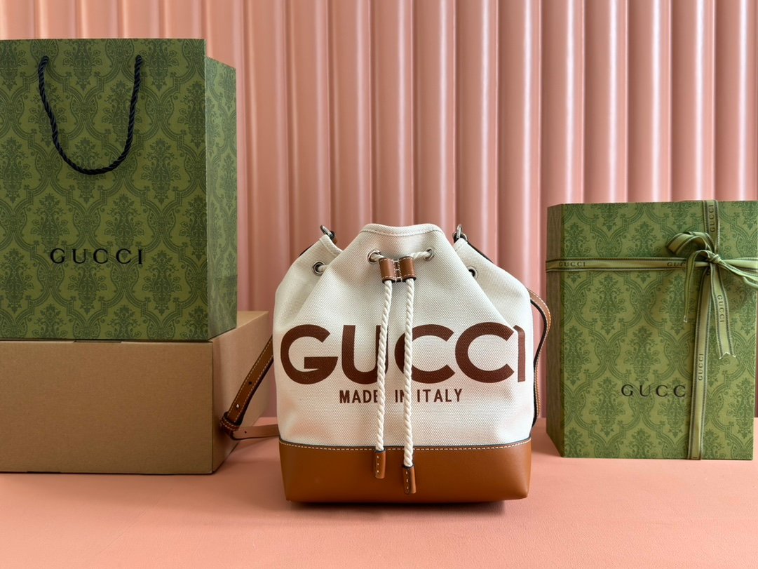 Gucci Beige canvas with brown leather crossbody everyday