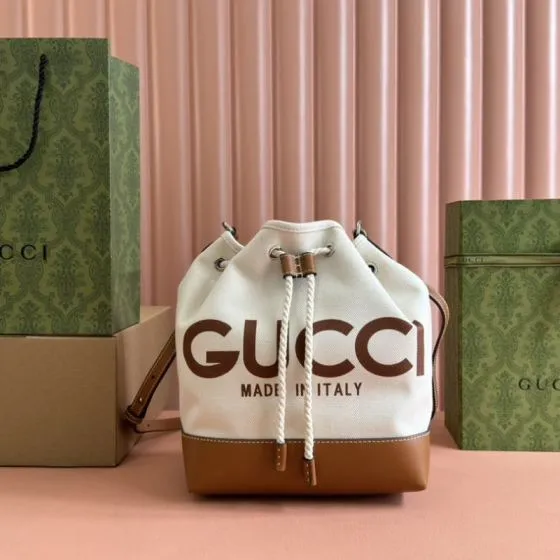 Gucci Beige canvas with brown leather crossbody Top Quality Replica