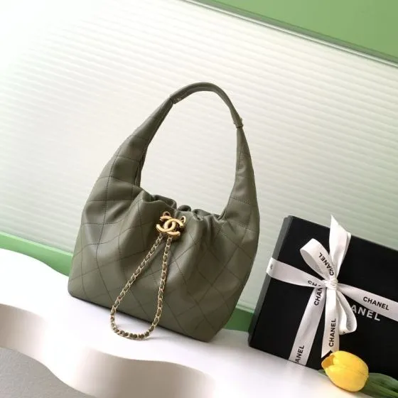 Chanel Hobo Olive green shoulder AAA Quality Replica