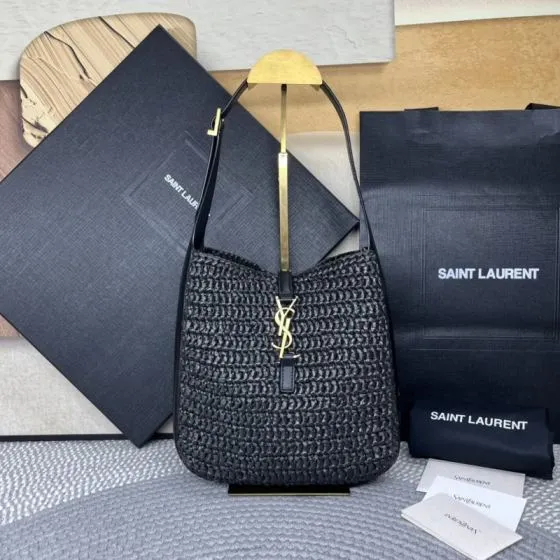 Saint Laurent Black woven leather shoulder — Top Quality Replica