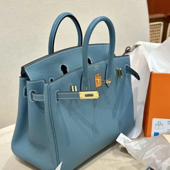 Hermes Birkin Blue 25cm everyday — Premium Replica