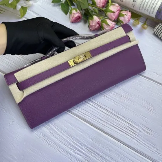 Hermes Kelly Cut Purple Epsom 31 evening Premium Replica
