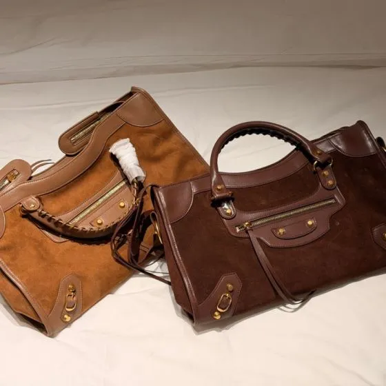 Balenciaga City Brown 38x28x15cm shoulder bag 1 1 Replica