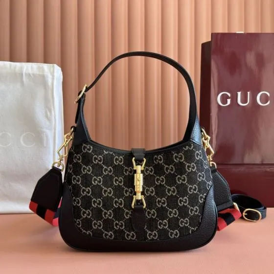 Gucci Black GG canvas shoulder Premium Replica