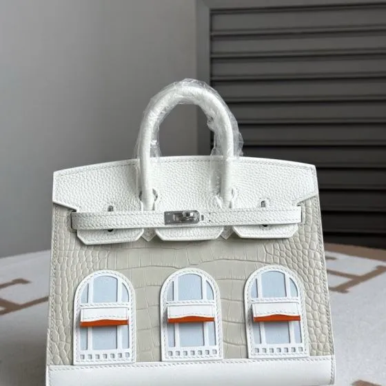 Hermes Birkin White crocodile 20cm work — 1:1 Replica