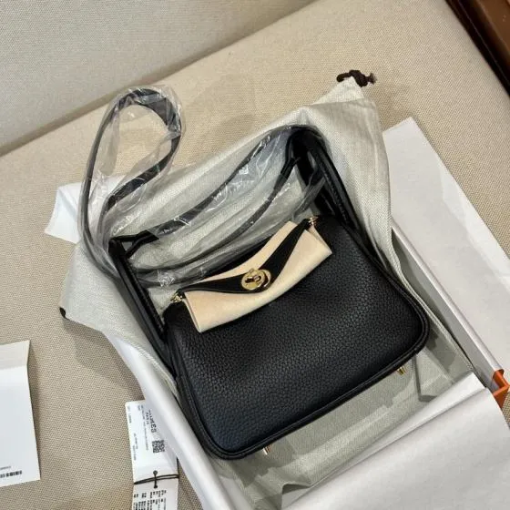 Hermes Lindy Black mini shoulder Premium Replica