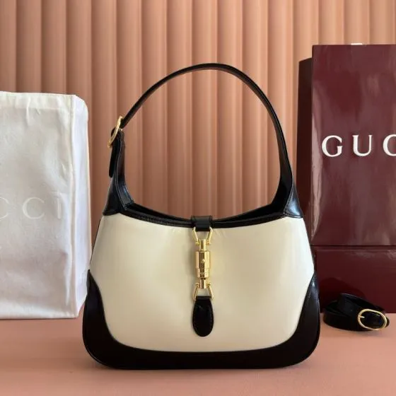 Gucci Jackie 1955 Black and White shoulder Top Quality Replica
