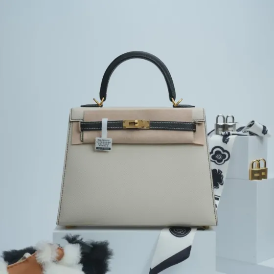 Hermes Kelly Craie Black Epsom handbag AAA Quality Replica