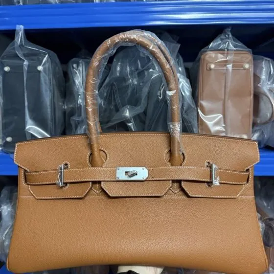 Hermes Birkin Gold brown handbag — Top Quality Replica