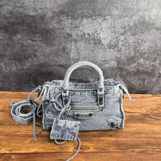 Balenciaga City Blue 38x28x15cm shoulder bag 1 1 Replica