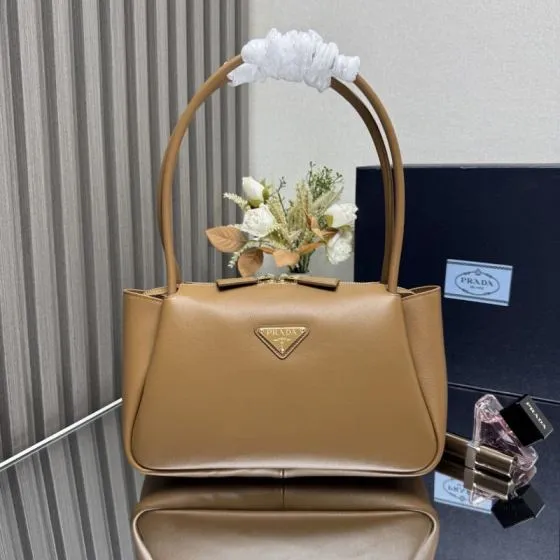 Prada Caramel brown leather 28x18x11cm shoulder Premium Replica