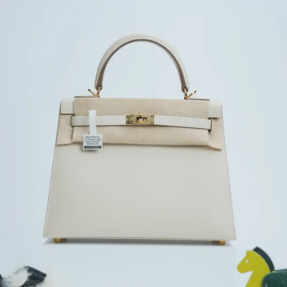 Hermes Kelly Epsom Beige top handle 1 1 Replica